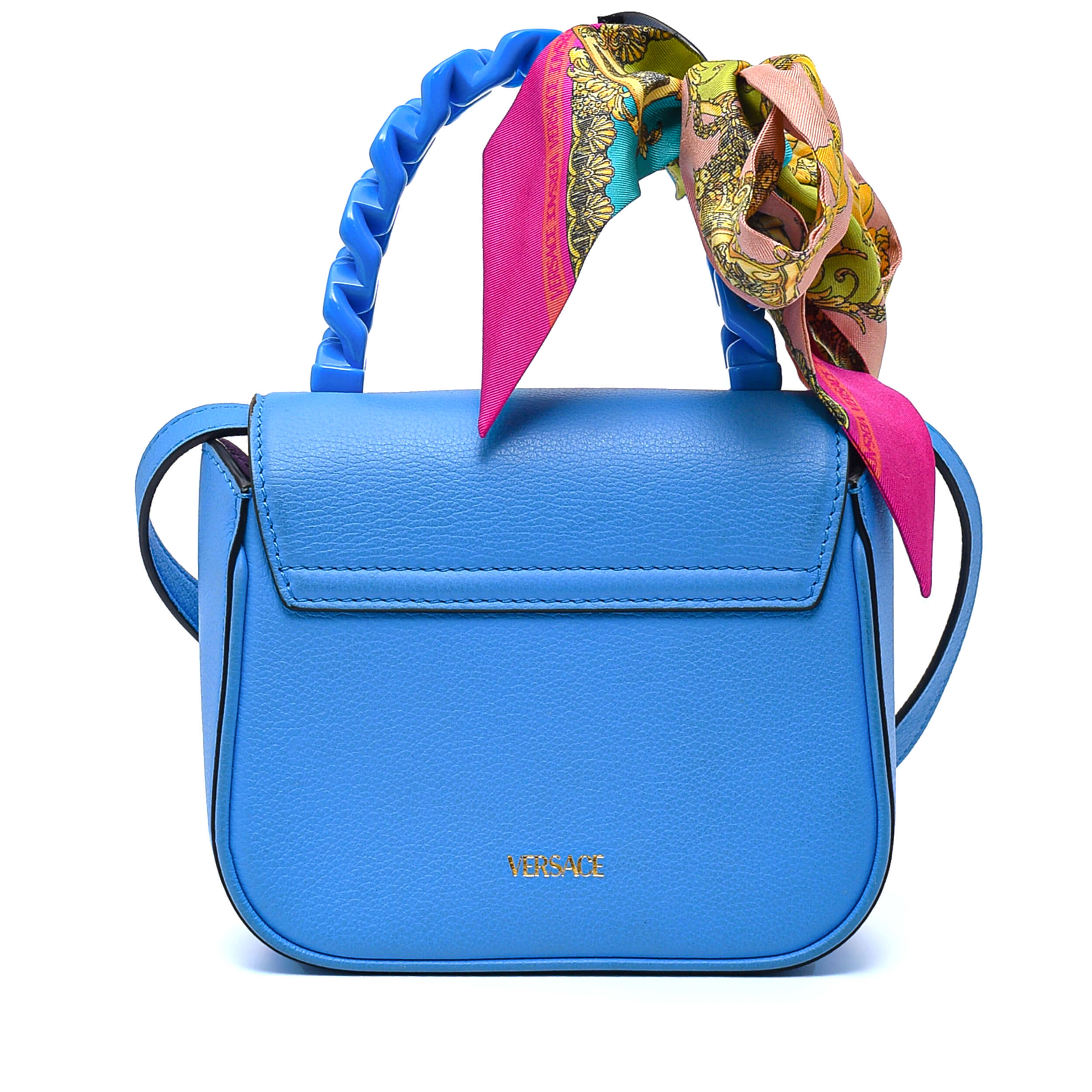 Versace -Blue Canvas Le Medusa Mini Shoulder Bag